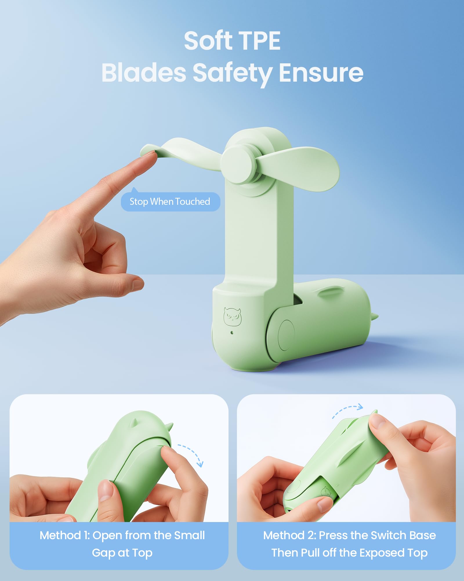 GAIATOP travel-friendly fan for outdoor events and daily errands.