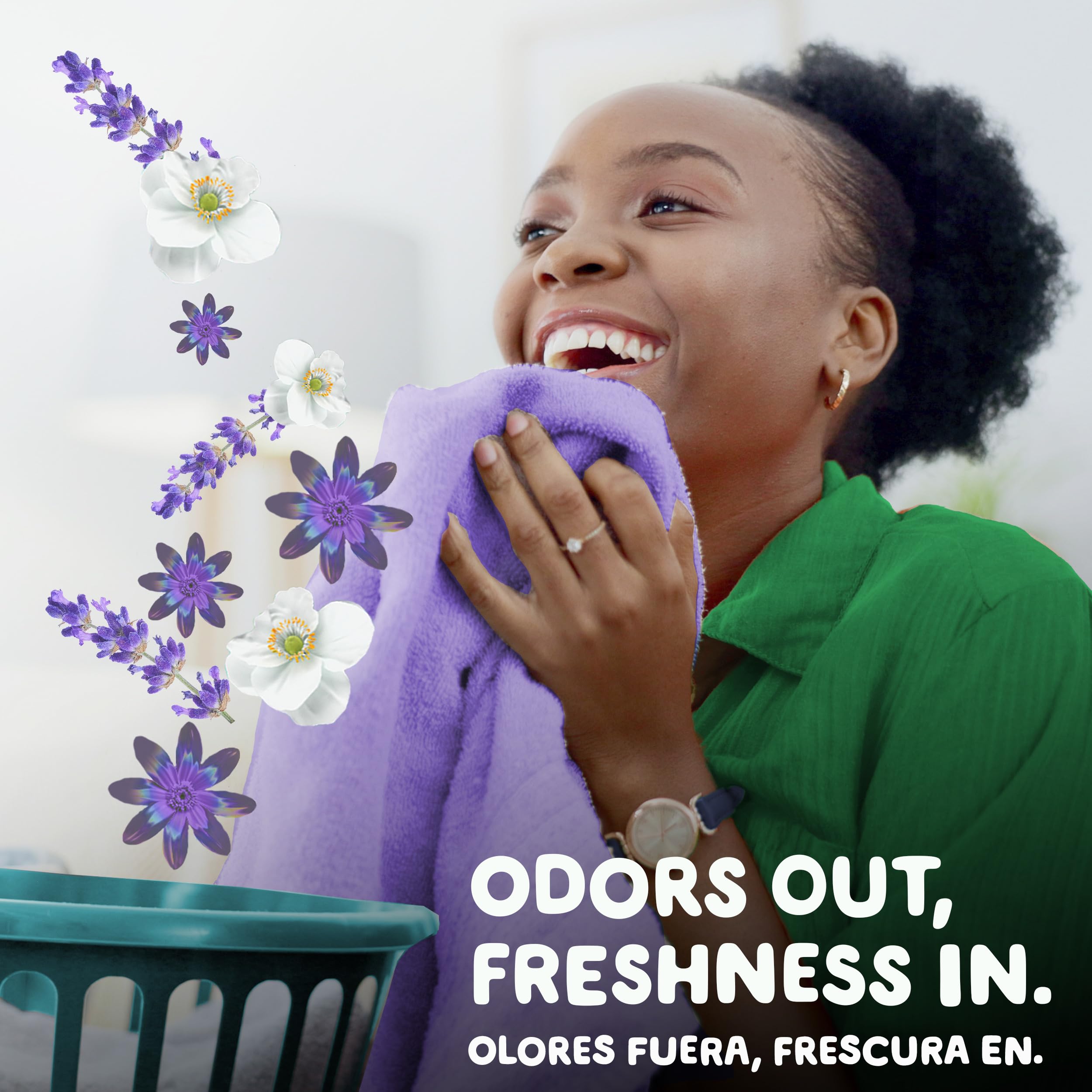 AromaBoost fragrance cloud reveals Gain Lavender scent during the cycle.