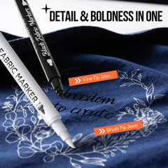 Gain-Art fabric marker dual-tip 3mm brush tip for quick coverage on textiles