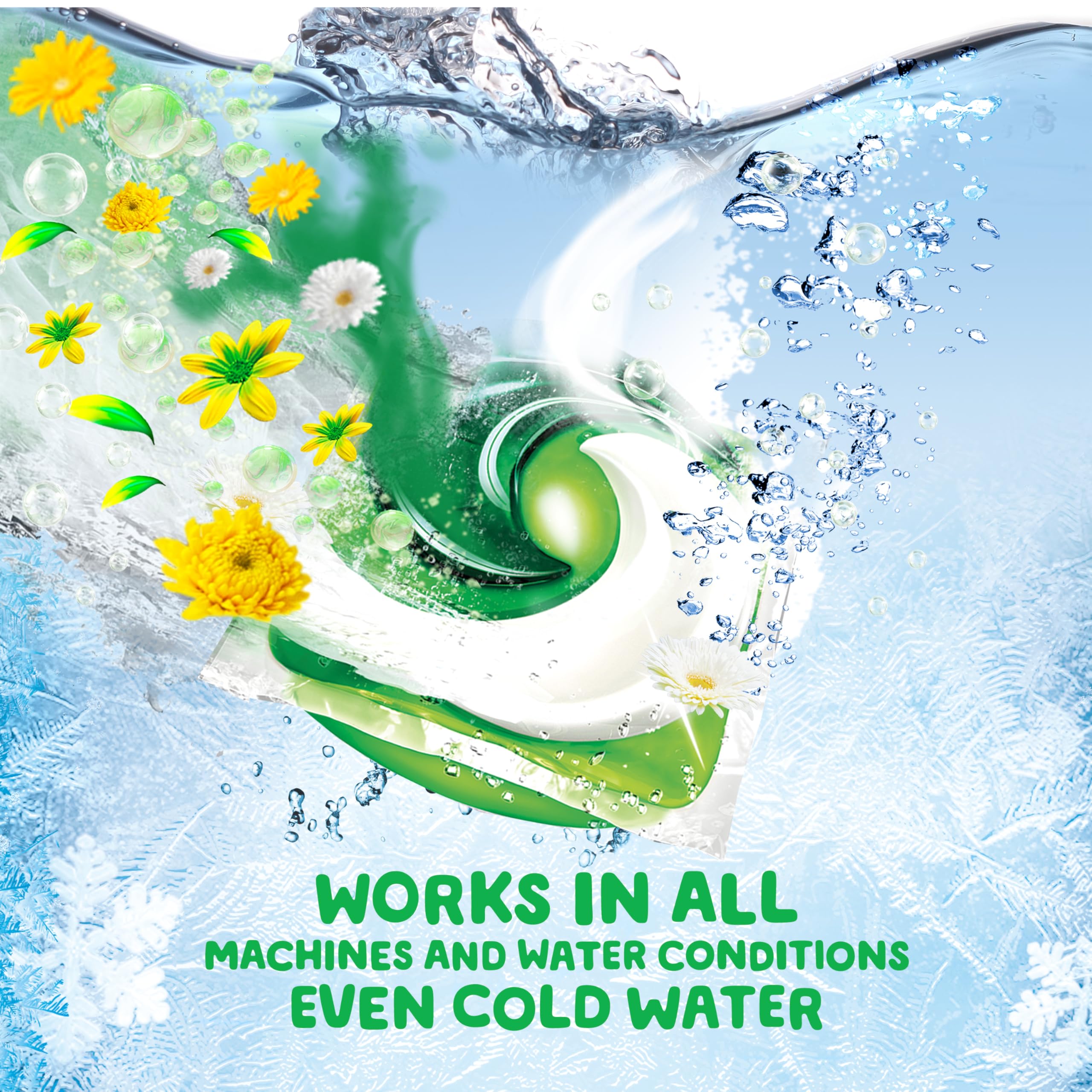 Gain Flings Pacs with Febreze freshness for a clean scent.