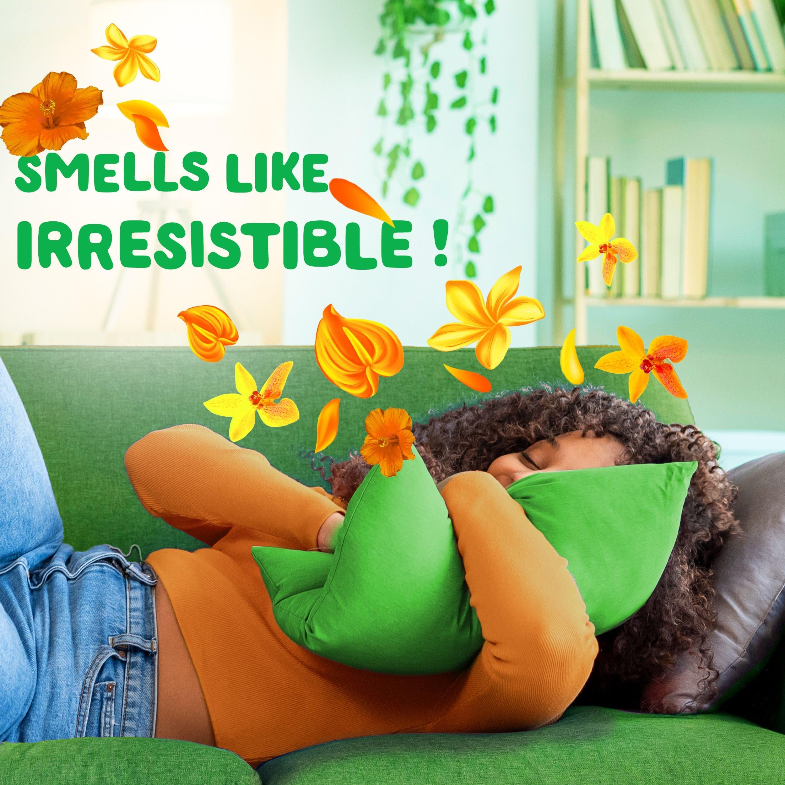Gain Flings Island Fresh pacs with label emphasizing long-lasting fragrance.