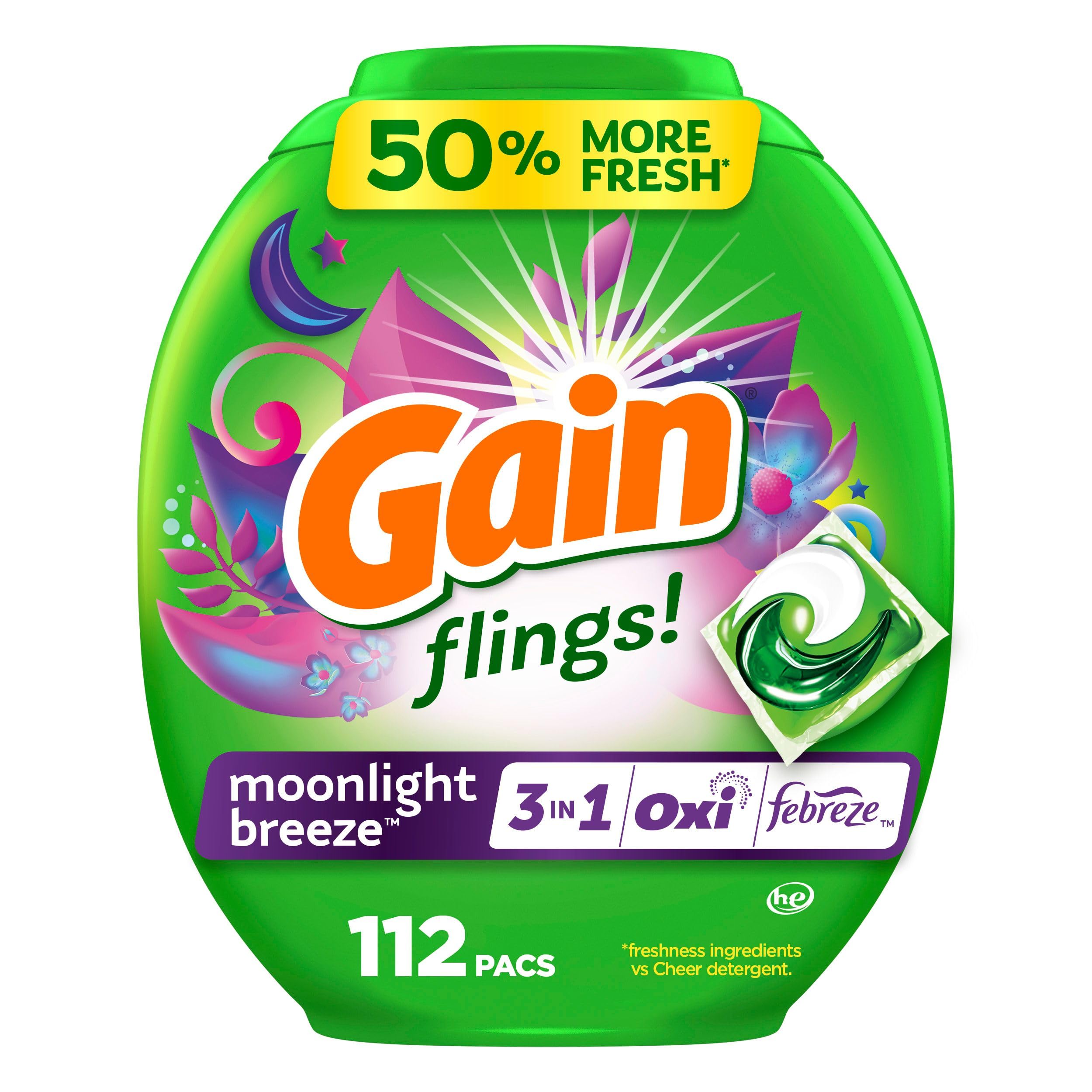 Gain Flings Moonlight Breeze pacs ready for a fresh, crisp wash.
