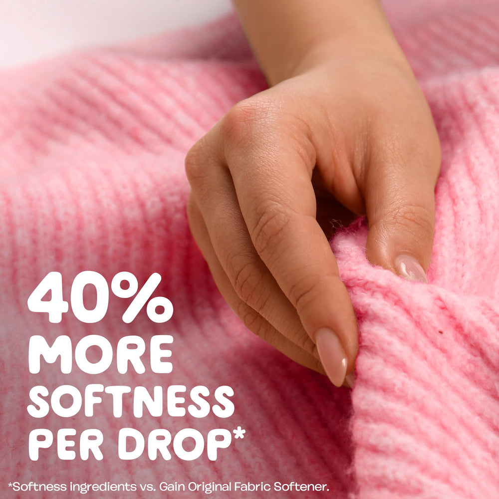 Gain Happy measure and pour demonstrates easy, precise dosing for softening.