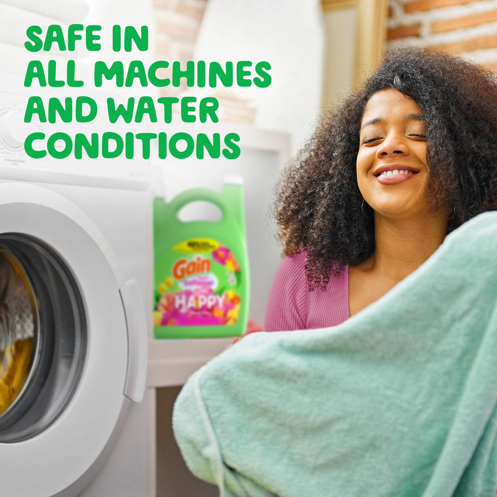Gain Happy softness visual demonstrates gentle touch and reduced stiffness.
