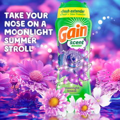 Close-up of Gain in-wash scent booster dissolving in water.