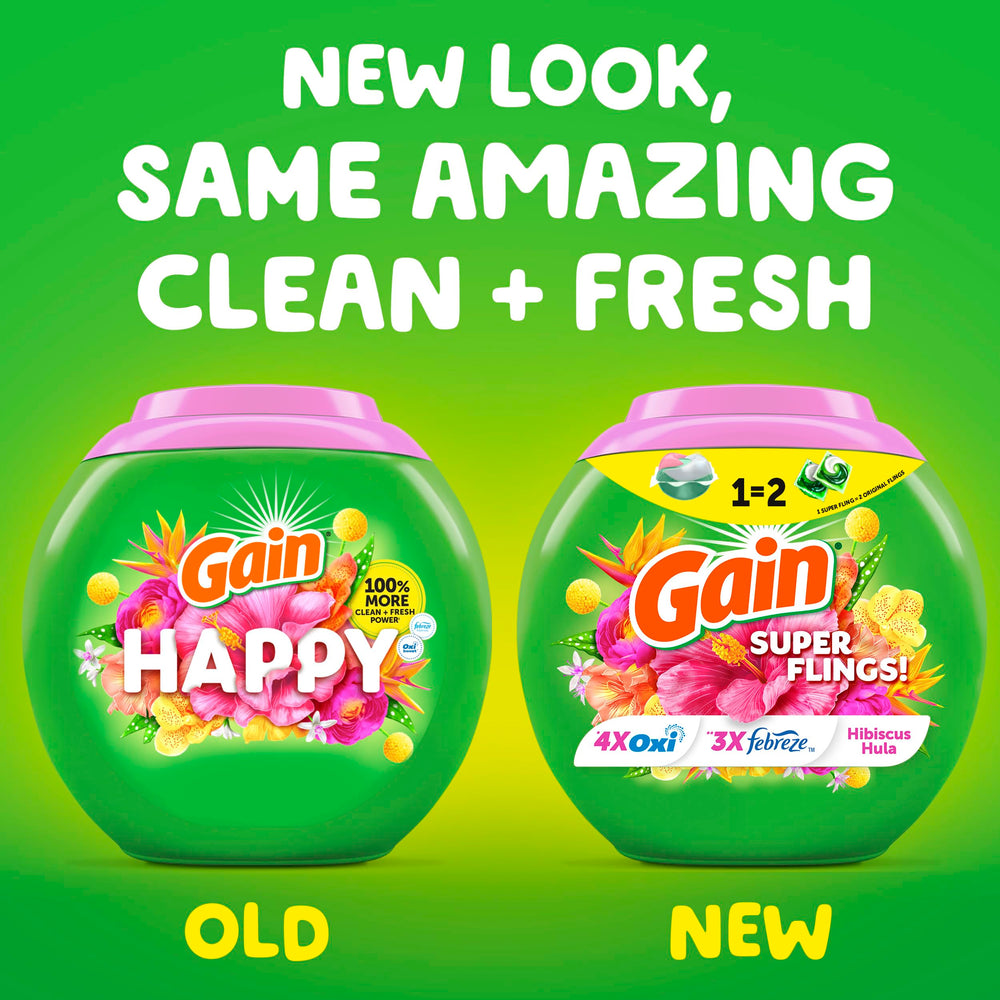 Back view of Gain Hibiscus Hula pacs packaging