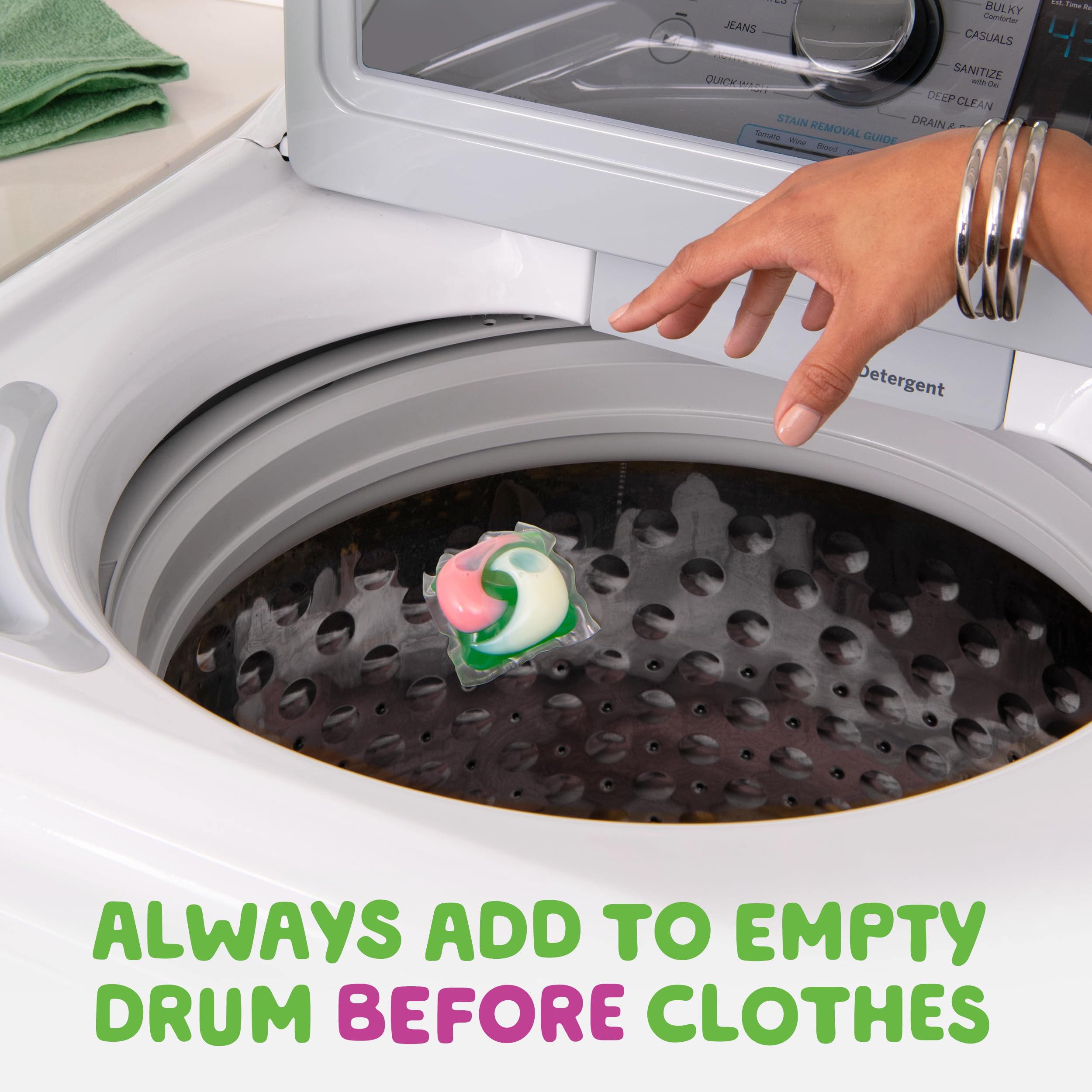 Hibiscus Hula pacs in washer ready for fresh laundry