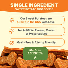 Close-up of Gaines Family Farmstead Sweet Potato Dog Bones soft, chewable texture for dogs