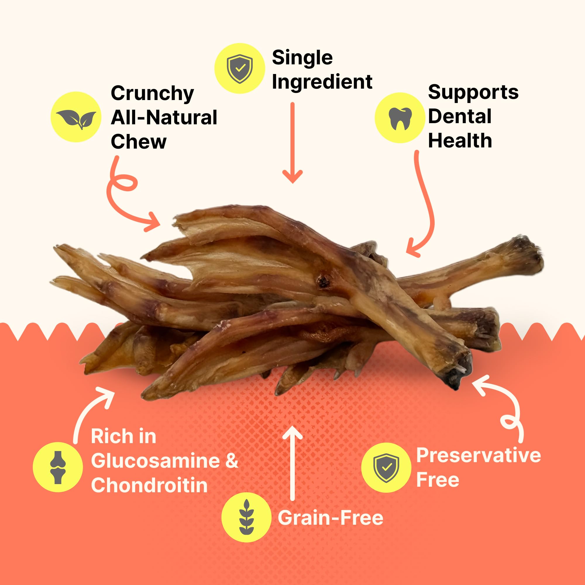 Gaines Duck Feet single-ingredient chews: simple, natural goodness for dogs.