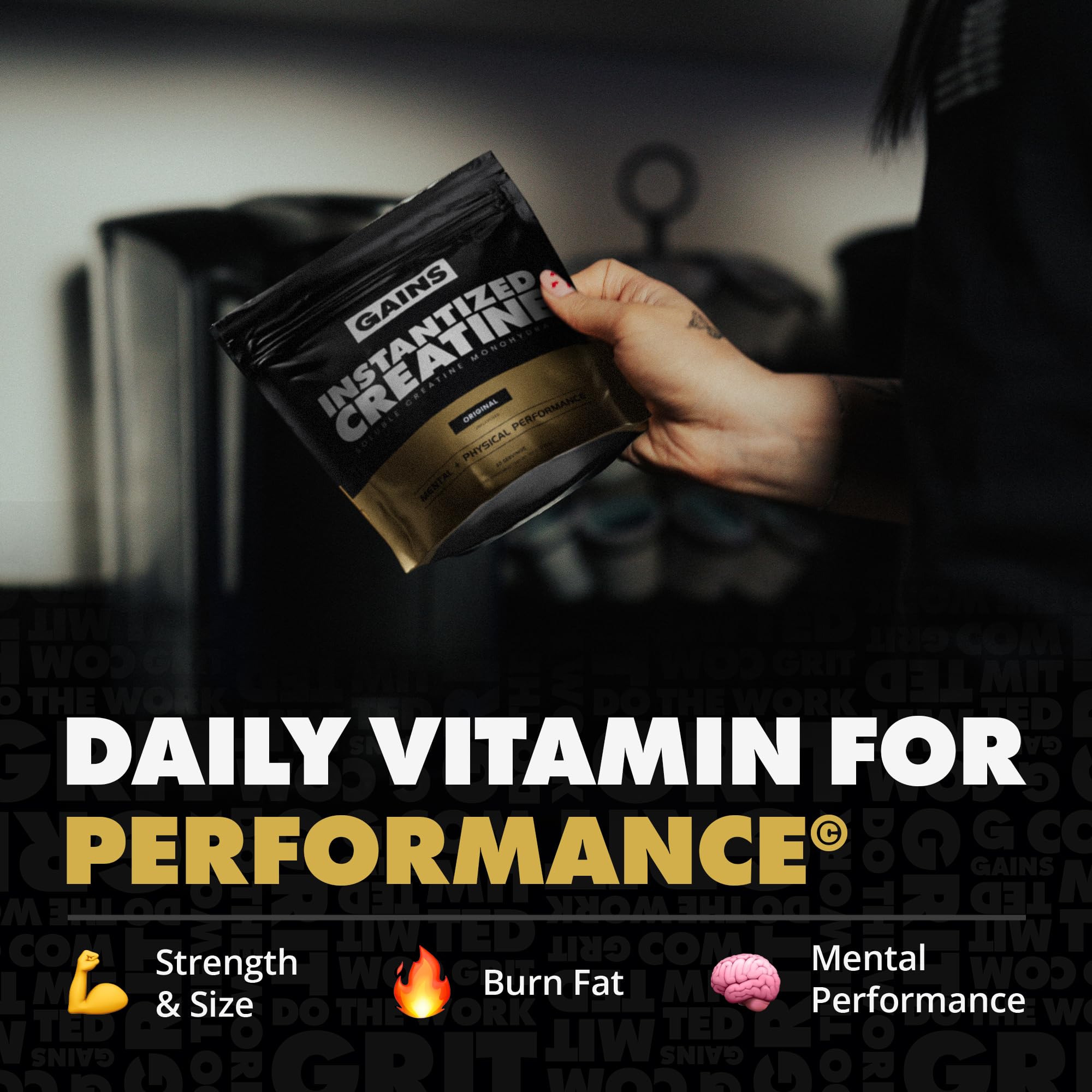 GAINS IN BULK creatine monohydrate dissolving in water for smooth texture