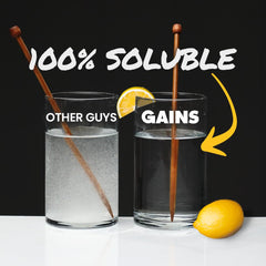 GAINS IN BULK Sweet Lemonade flavor drink glass ready for post-workout hydration