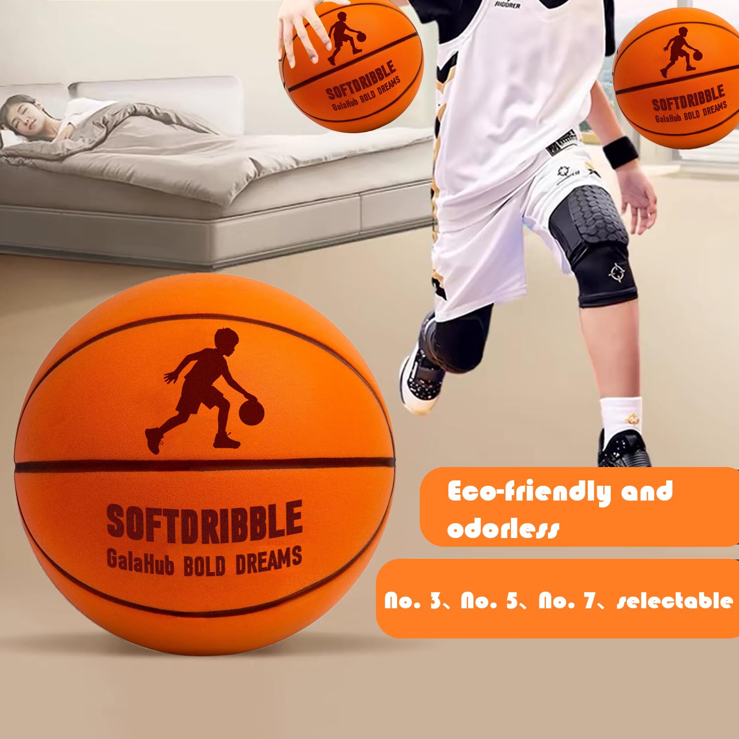 GalaHub Silent Basketball designed for indoor play in home, dorm or office