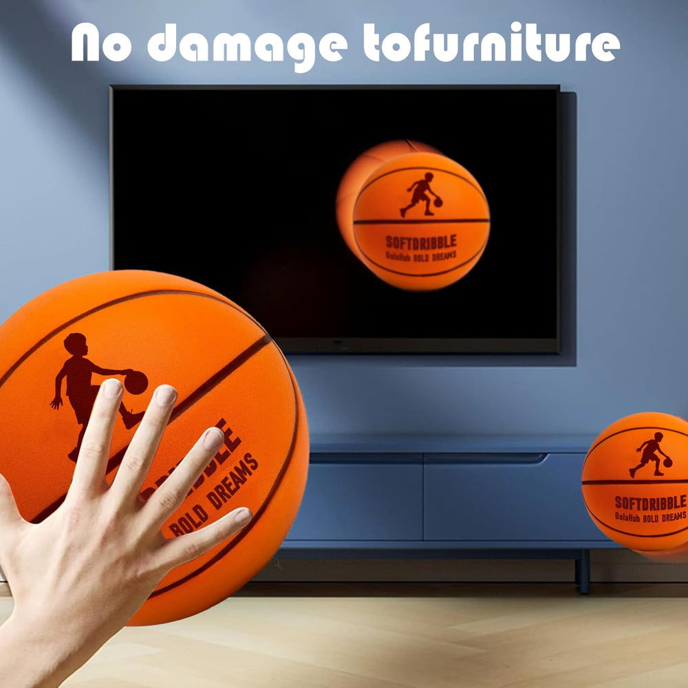 GalaHub Silent Basketball packaging note indicating reshaping after shipping