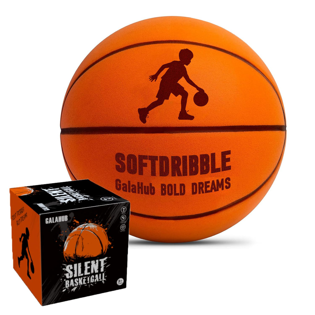 GalaHub Silent Basketball Size 3 in box ready for quiet indoor play