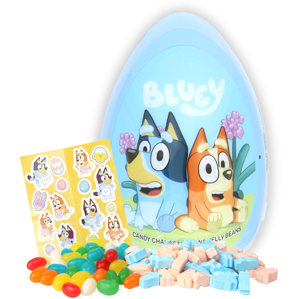 Galerie Bluey jumbo egg with candies and stickers invites playful unboxing for kids