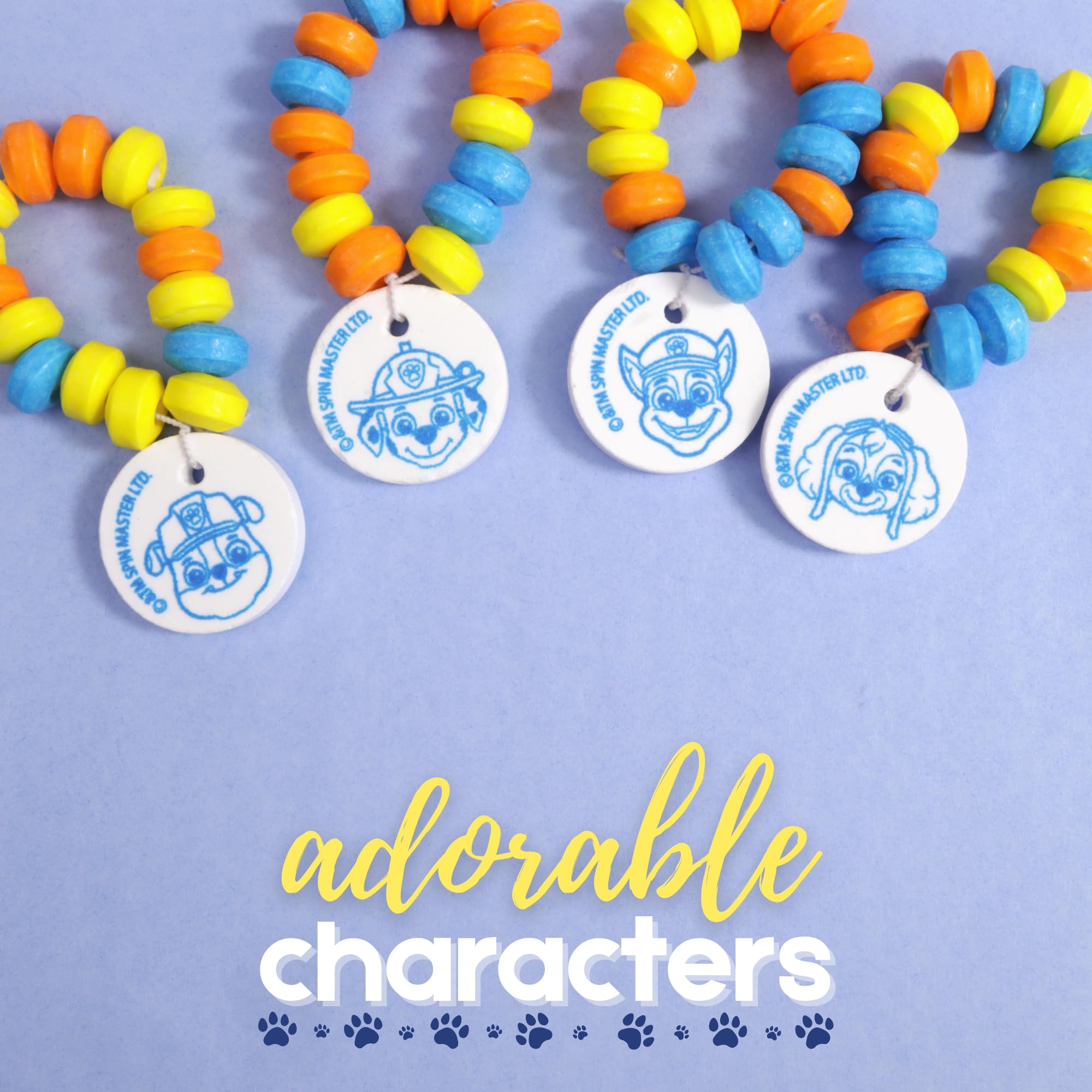 Galerie Paw Patrol candy bracelets 20-piece set displayed for party use.
