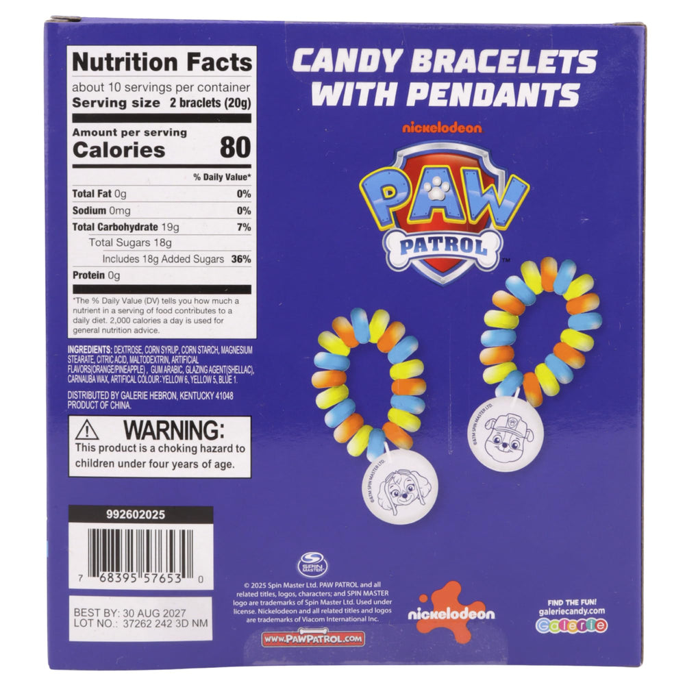Galerie Paw Patrol candy bracelets charms closeup shows playful characters for party accessories.