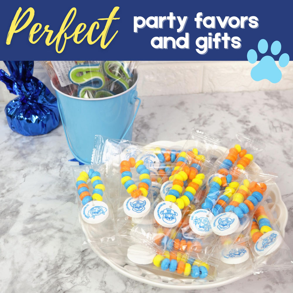 Galerie Paw Patrol candy bracelets individually wrapped for freshness and sharing.