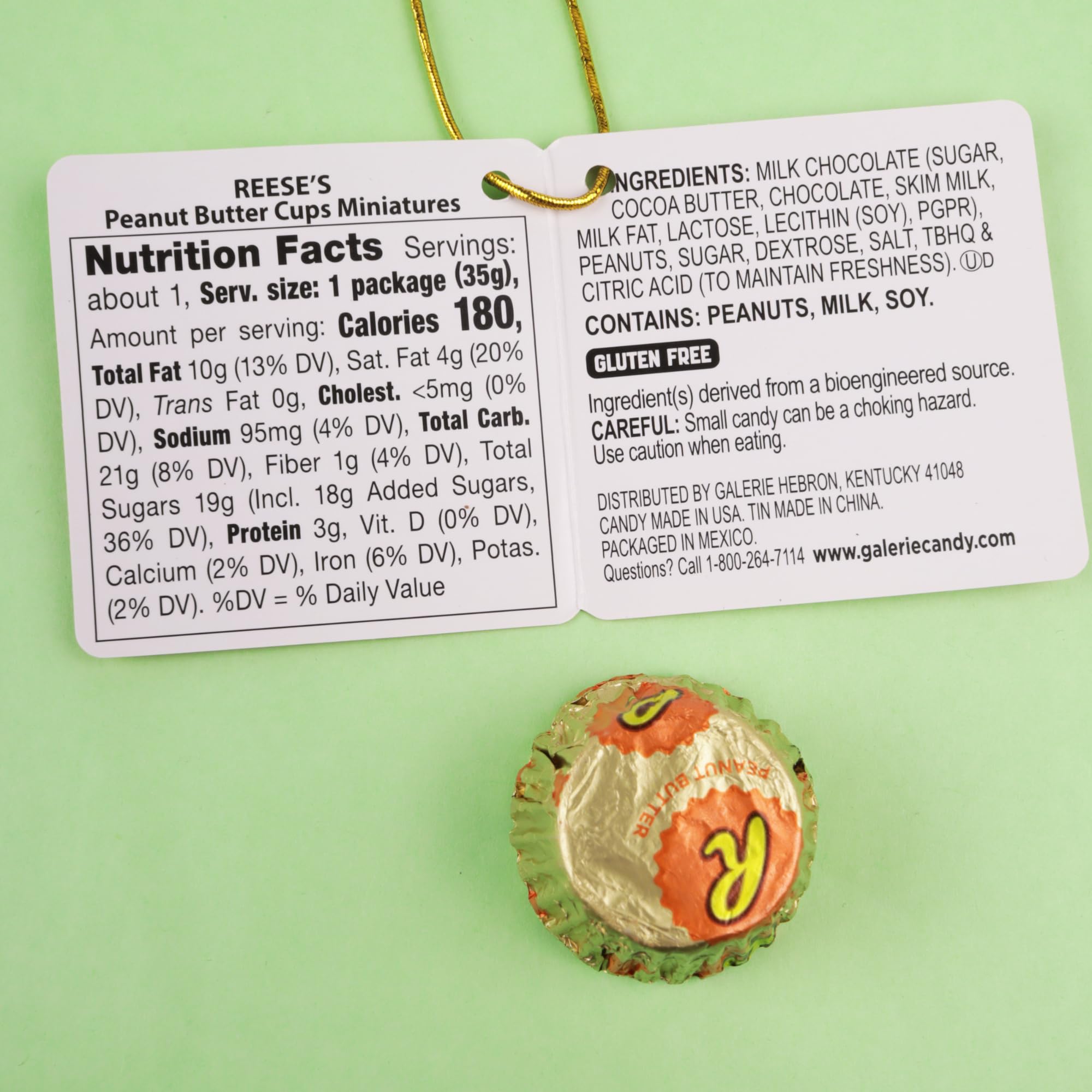 Galerie Reese's Easter Bunny Tin opened reveals four individually wrapped cups for sharing