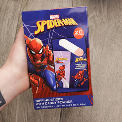 Galerie Spider-Man strawberry candy powder close-up for flavor and texture.