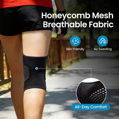 Galvaran knee brace breathable fabric keeps skin dry during long wear