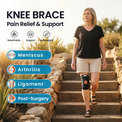 Galvaran knee brace open patella design fits the knee for comfortable movement