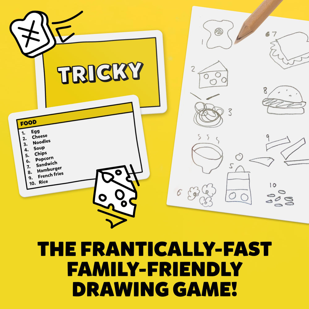 Gamely Six Second Scribbles category cards spread for quick creativity