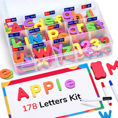 GAMENOTE classroom kit contents with colorful foam letters for early literacy practice