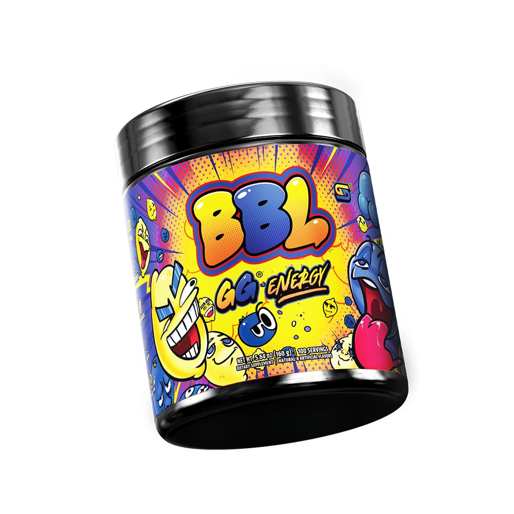 Gamersupps GG Energy BBL tub front highlights keto-friendly, sugar-free formula.