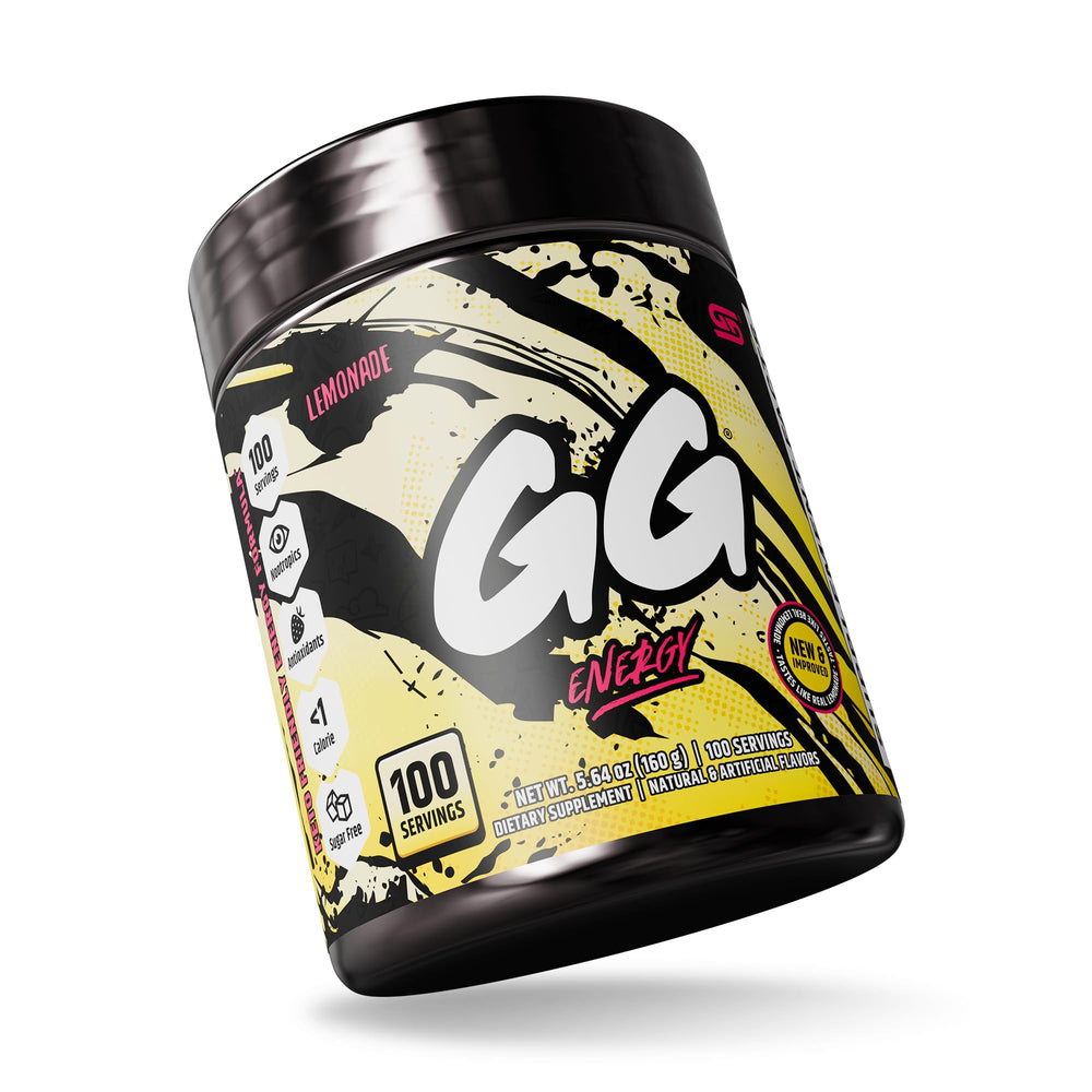 Gamer Supps GG Energy Lemonade glass showing prepared drink for smooth, crash-free study sessions.