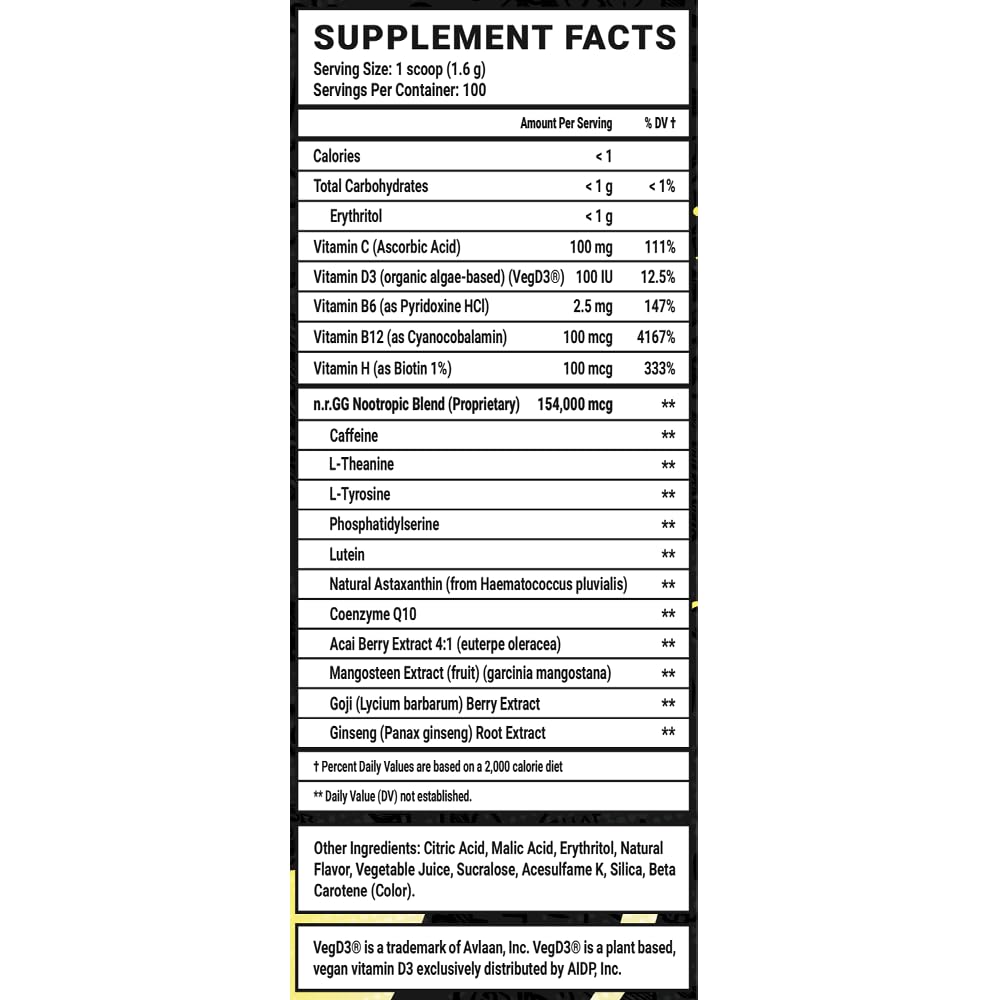 Gamer Supps GG Energy Lemonade packaging highlighting 100 servings and sugar-free formula.