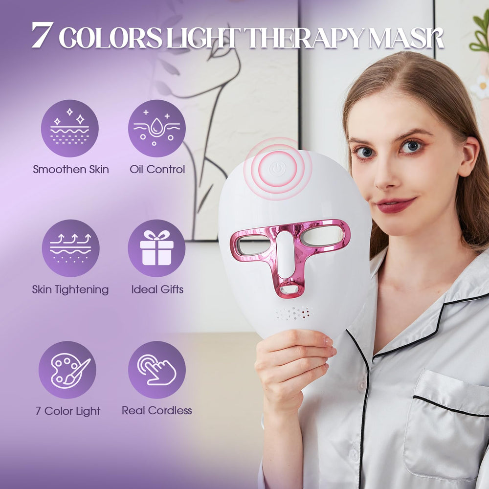 Ganoel cordless rechargeable face mask in use, showcasing wireless convenience