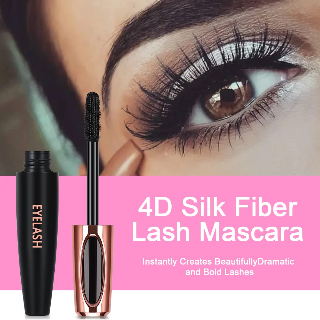 GAOSENLONK 4D Silk Fiber Mascara brush for precise application and bold definition.
