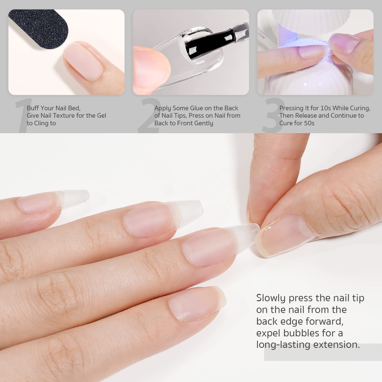 GAOY 2-in-1 base coat glue for streamlined nail art