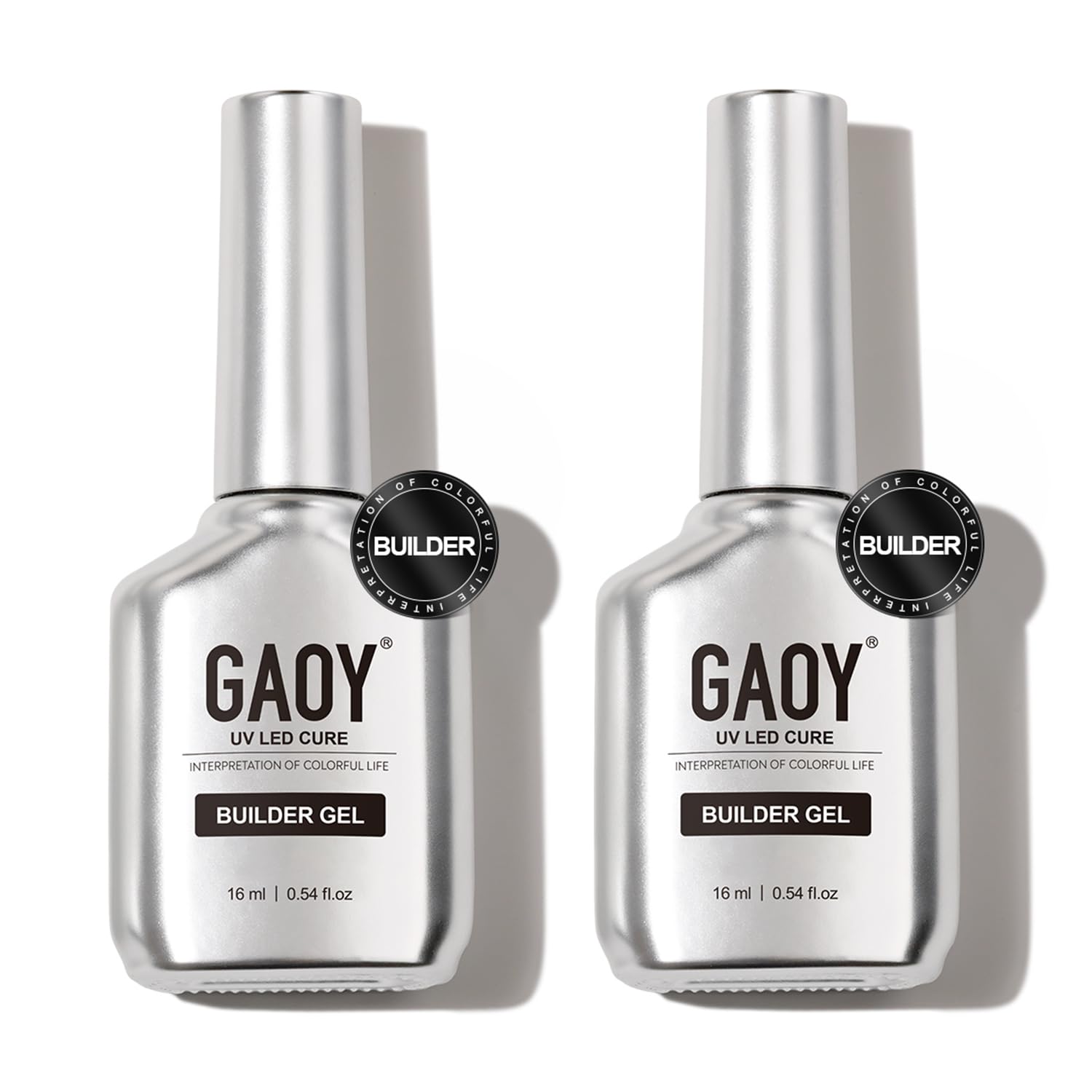 GAOY 2pcs clear builder gel bottle front view for natural-looking extensions.