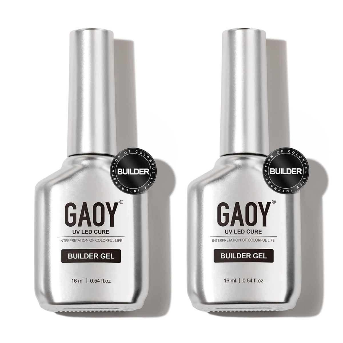 GAOY 2pcs clear builder gel bottle front view for natural-looking extensions.