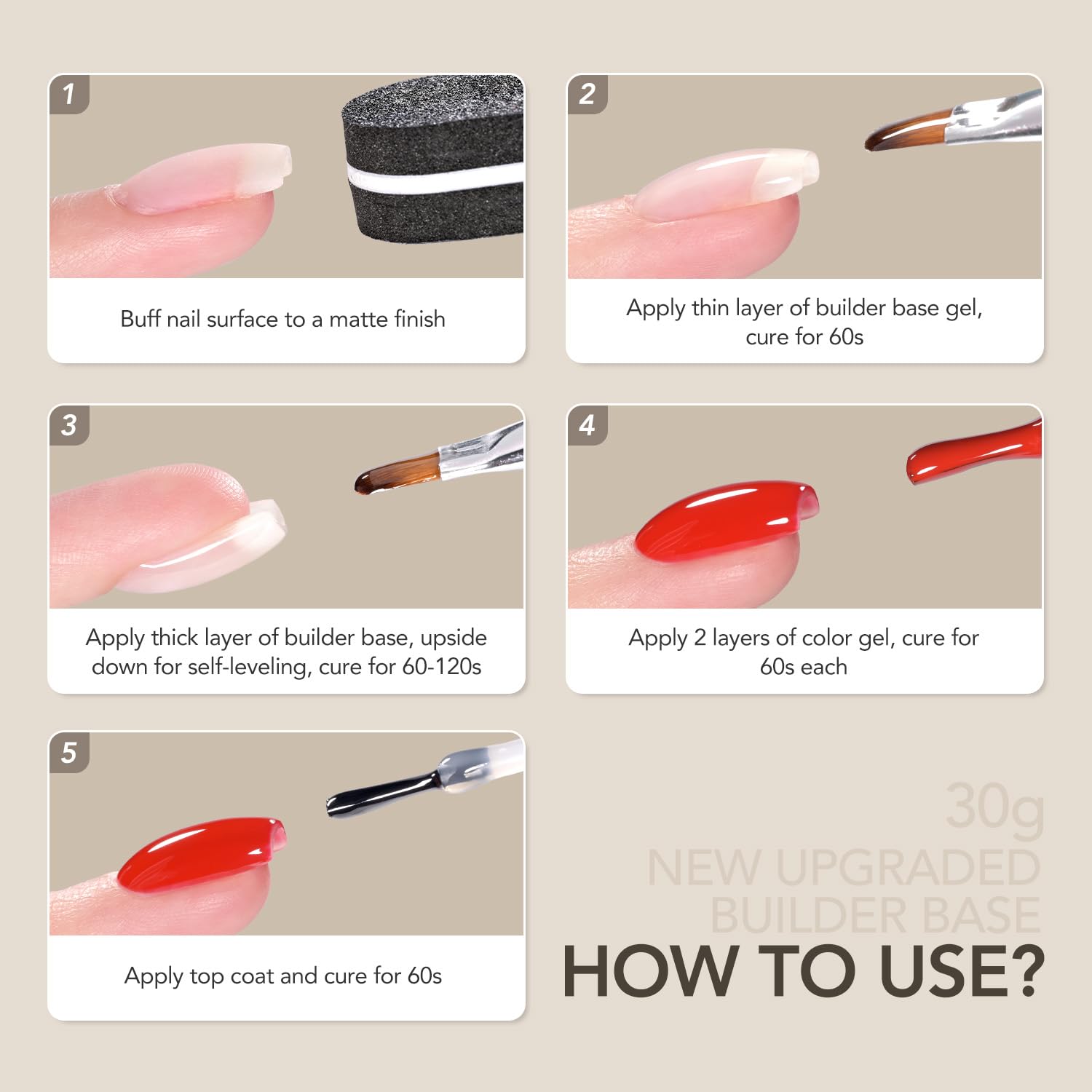 GAOY at-home manicure setup featuring builder base