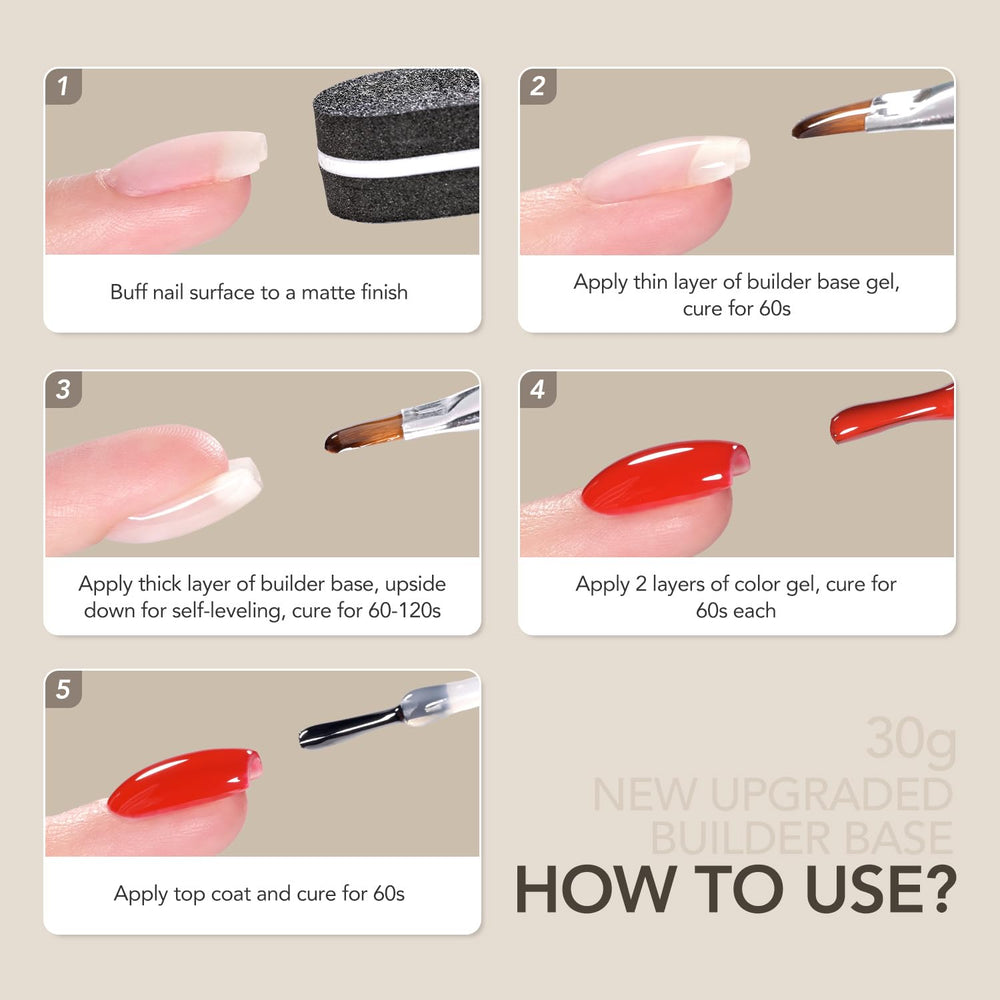 GAOY at-home manicure setup featuring builder base