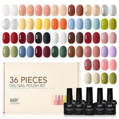 GAOY 36 Pcs Gel Nail Polish Set color palette for all-season designs, enabling versatile home manicures