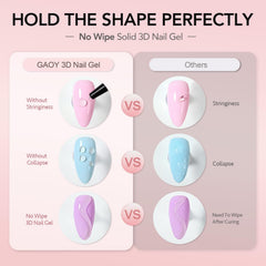 GAOY 3D nail gel soft tube design for clean application with less mess