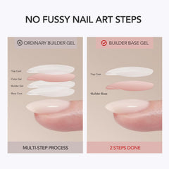 GAOY colored builder base applied on natural nails for a smooth finish