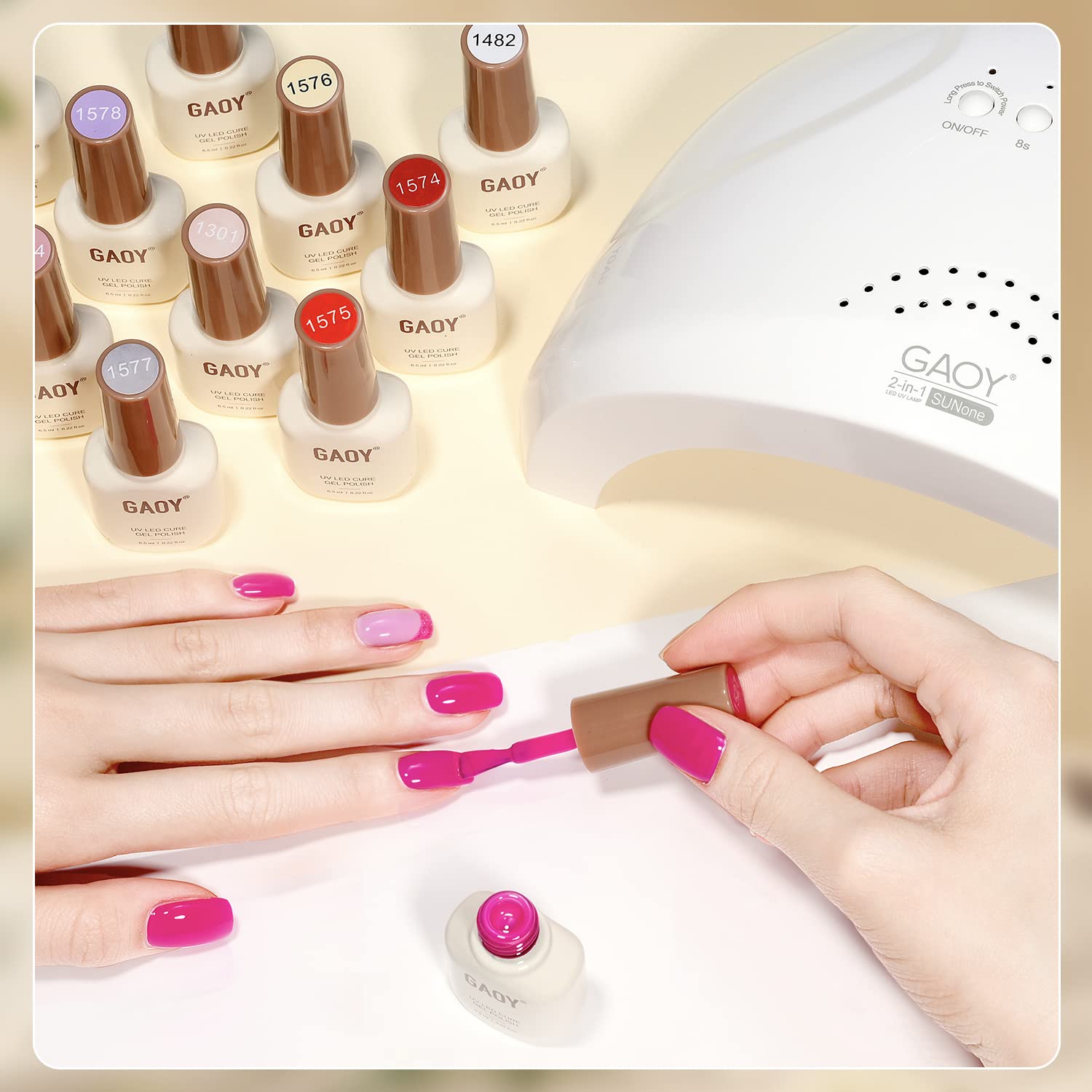 GAOY at-home manicure setup showcasing kit for salon-like results