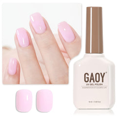 GAOY Baby Pink Gel Nail Polish bottle for at-home manicure with UV cure.