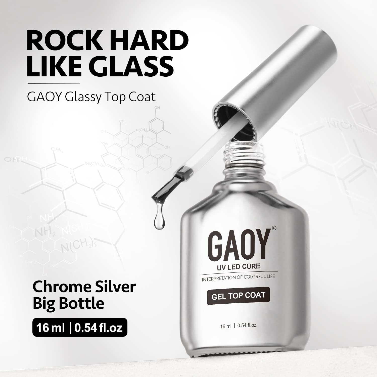 GAOY Base Coat 16ml bottle ready to prep nails for adhesion