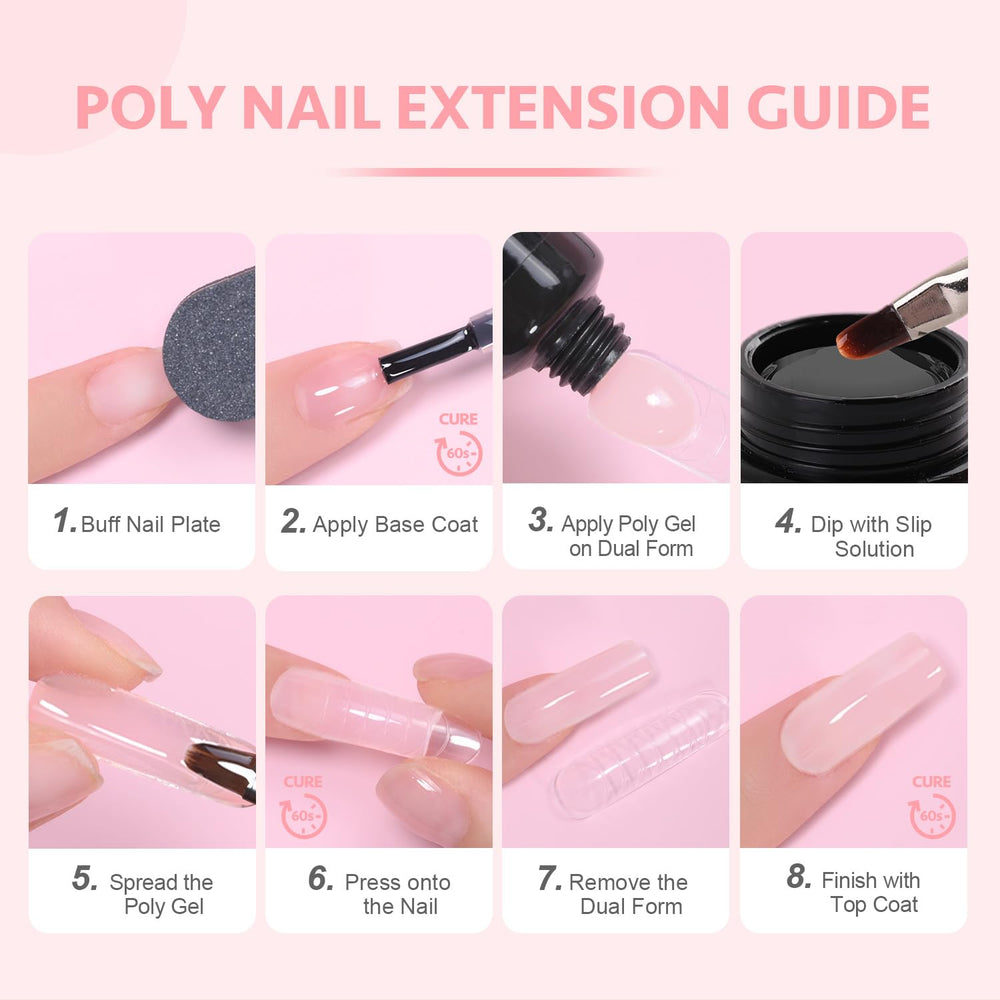 GAOY poly gel kit suitable for both salon and home use.