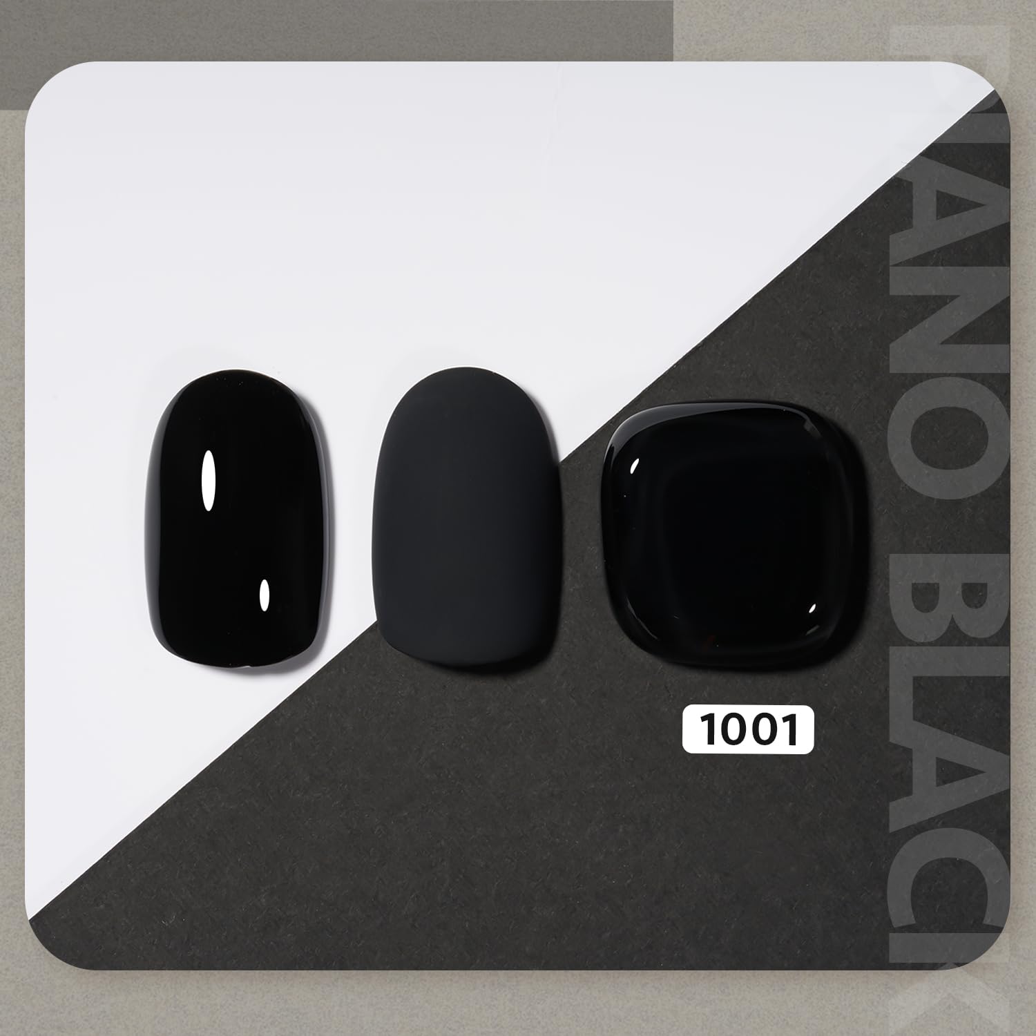 GAOY Black Gel Nail Polish 1001 brush shown for precise, clean application.
