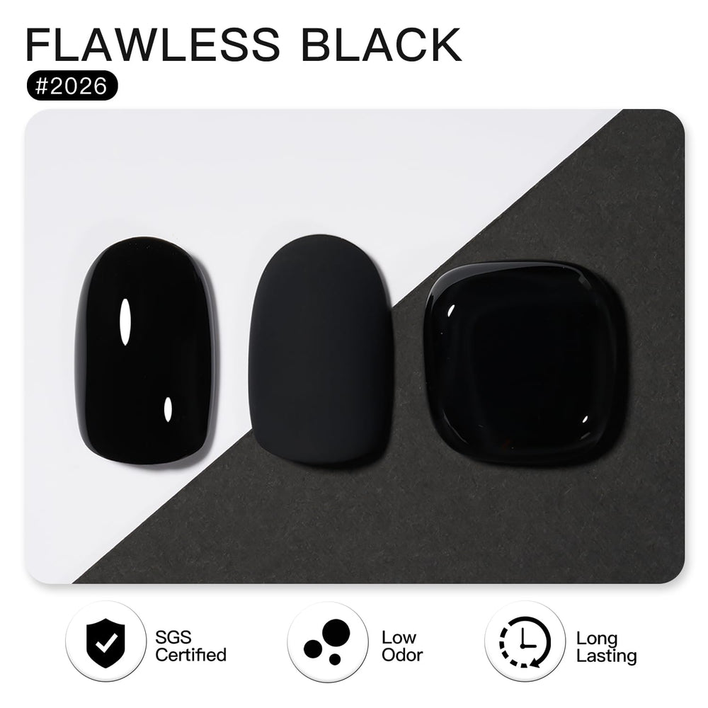 GAOY black gel polish swatches showing even color for DIY nail art.