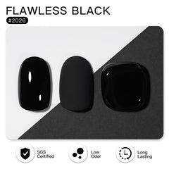 GAOY black gel polish swatches showing even color for DIY nail art.