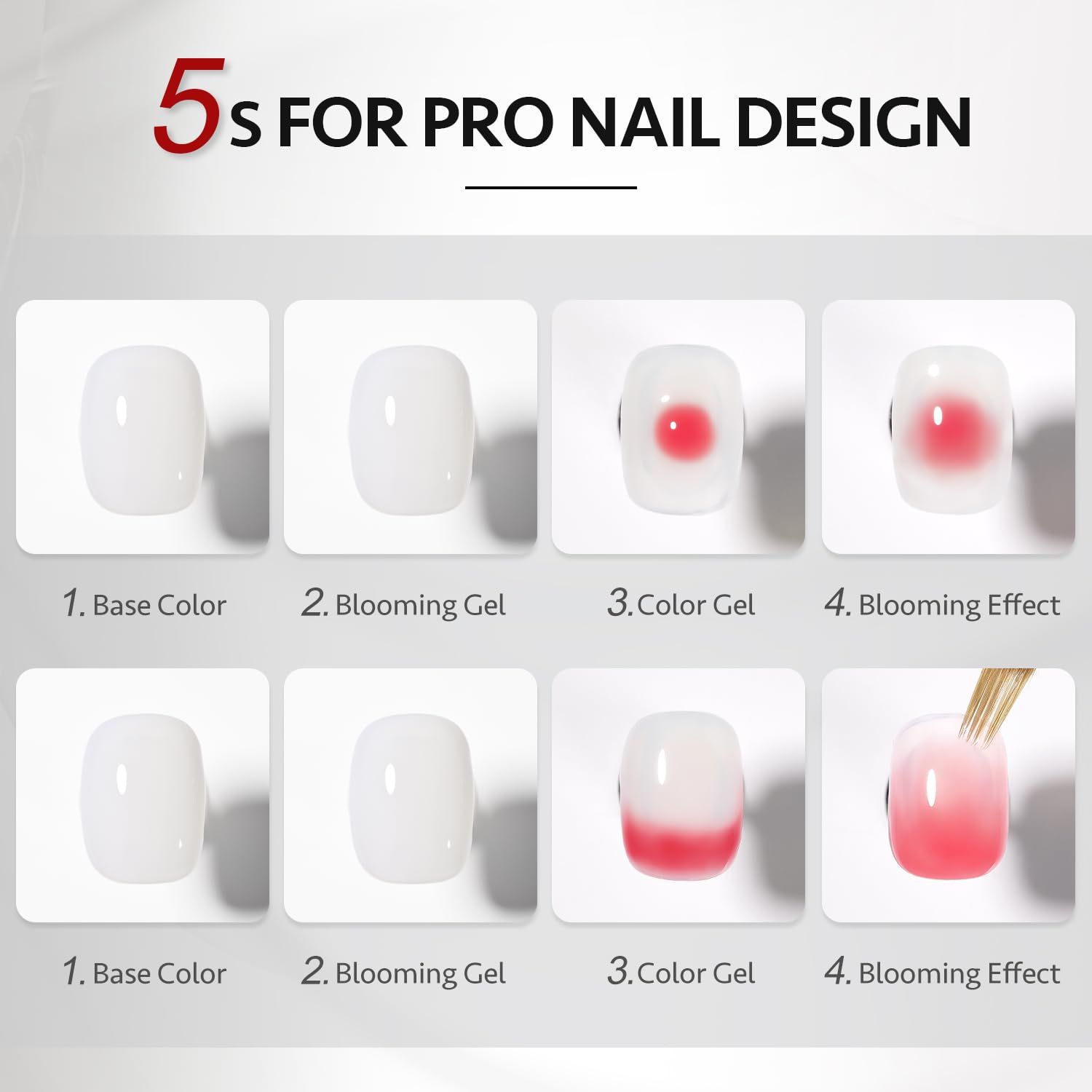 GAOY Blooming Gel application layer demonstrates easy blending for patterns.