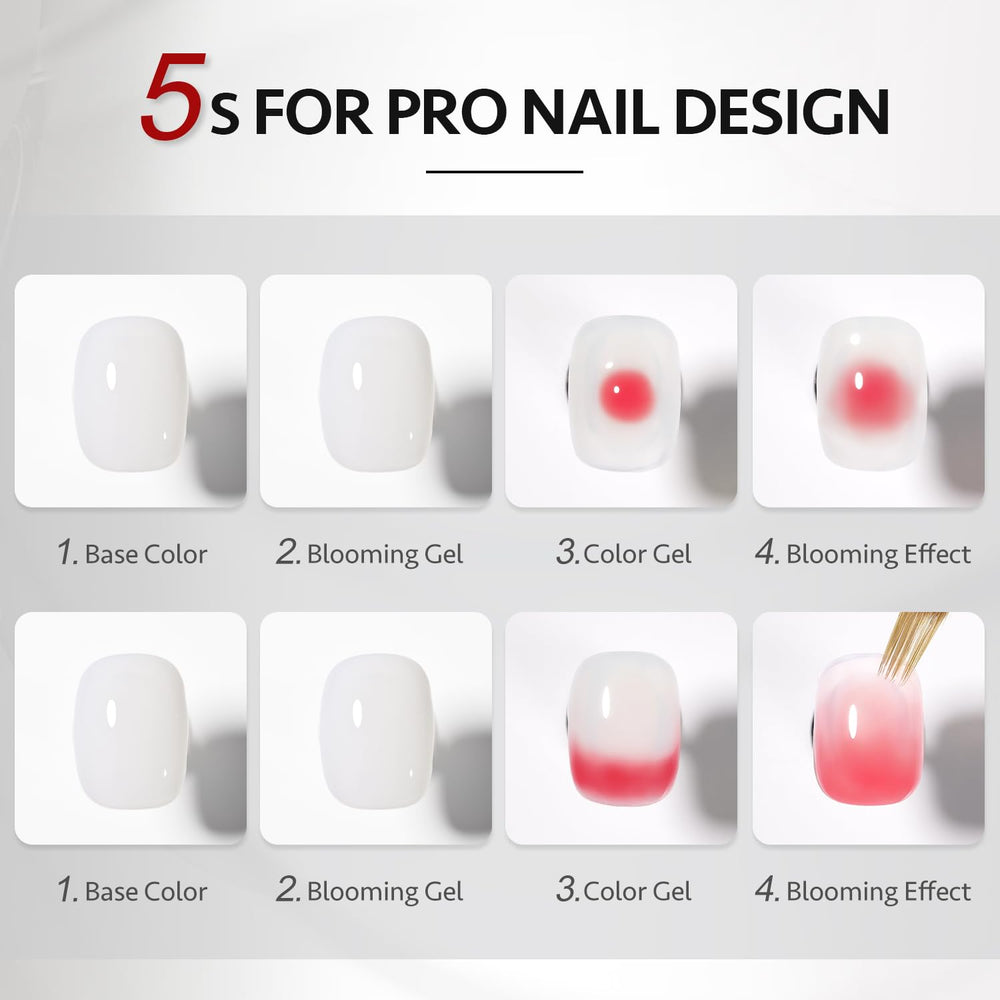 GAOY Blooming Gel application layer demonstrates easy blending for patterns.